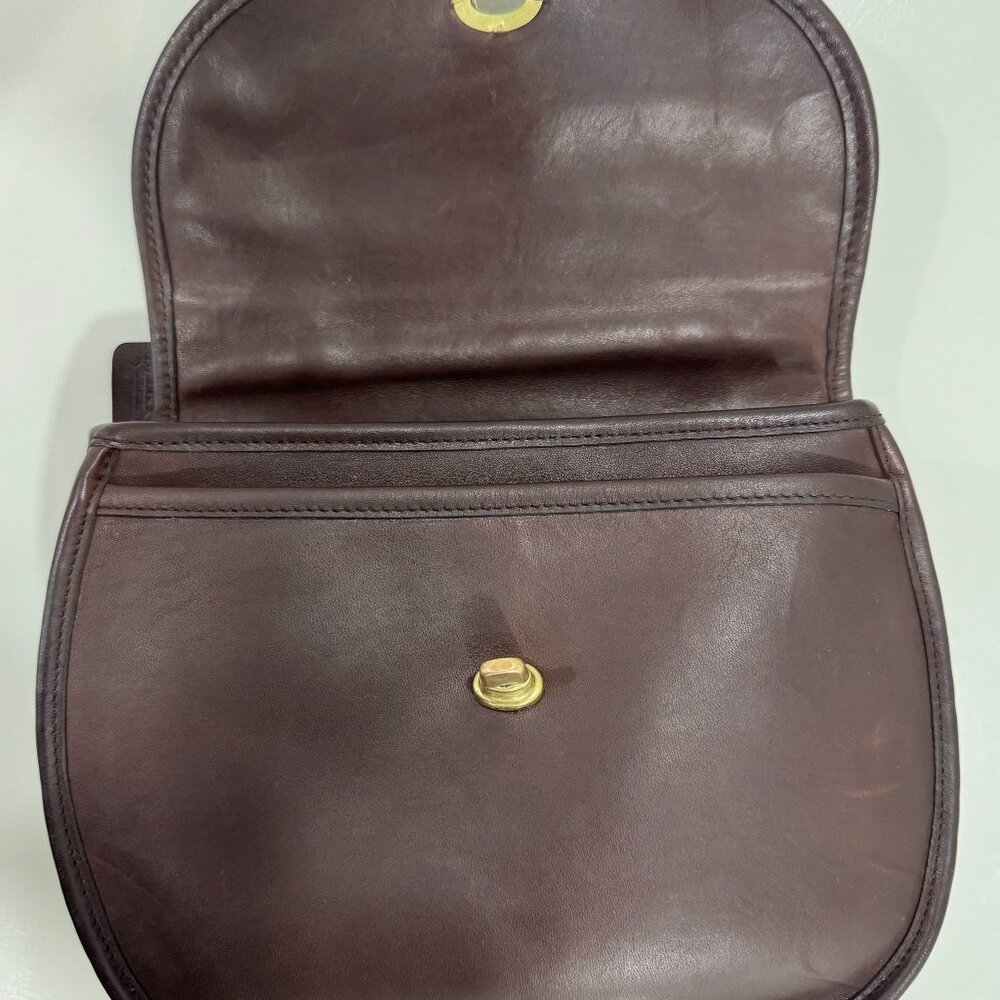 Vintage COACH Small Plaza Bag 9860 Mahogany Leather - Picture 5 of 12